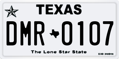 TX license plate DMR0107