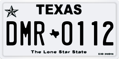 TX license plate DMR0112
