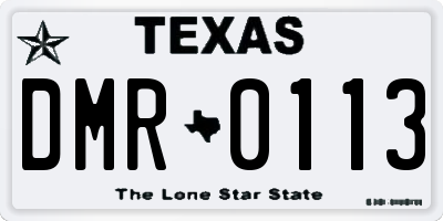 TX license plate DMR0113