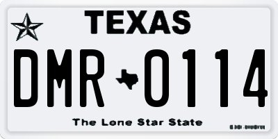 TX license plate DMR0114