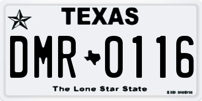 TX license plate DMR0116