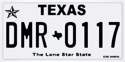 TX license plate DMR0117