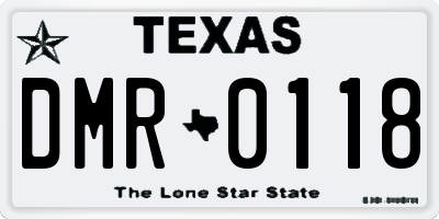 TX license plate DMR0118