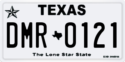 TX license plate DMR0121