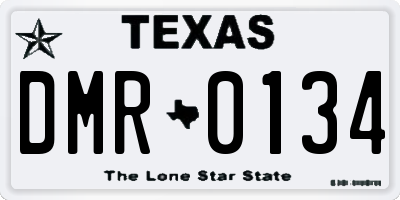 TX license plate DMR0134