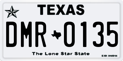 TX license plate DMR0135
