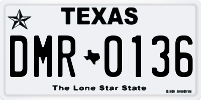 TX license plate DMR0136