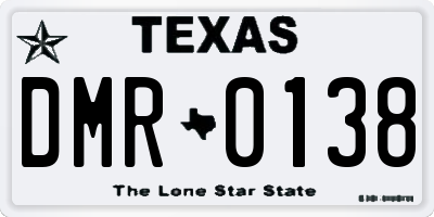 TX license plate DMR0138