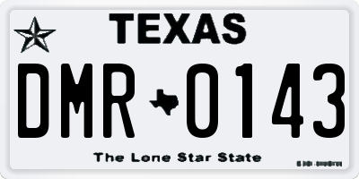 TX license plate DMR0143