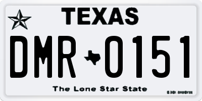 TX license plate DMR0151