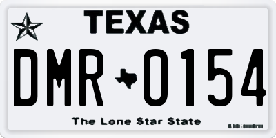 TX license plate DMR0154
