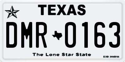 TX license plate DMR0163