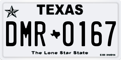 TX license plate DMR0167