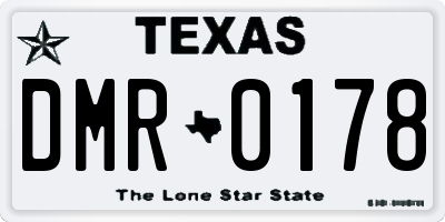 TX license plate DMR0178