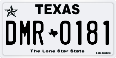TX license plate DMR0181