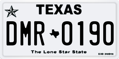 TX license plate DMR0190