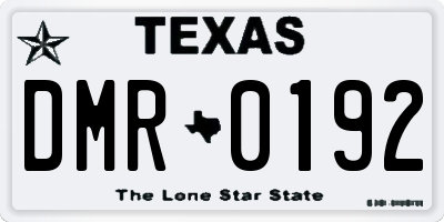 TX license plate DMR0192
