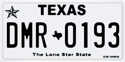 TX license plate DMR0193