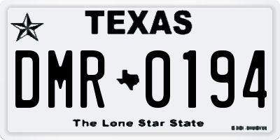 TX license plate DMR0194