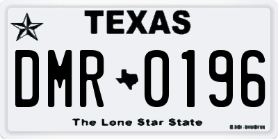 TX license plate DMR0196