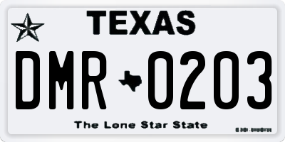 TX license plate DMR0203