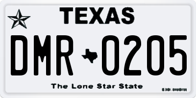TX license plate DMR0205