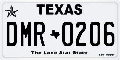 TX license plate DMR0206