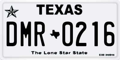 TX license plate DMR0216