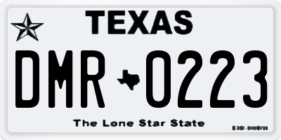 TX license plate DMR0223