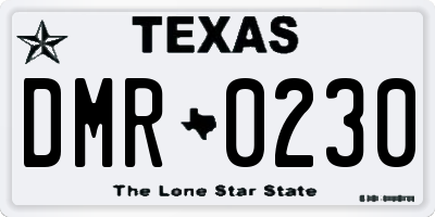 TX license plate DMR0230