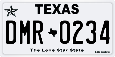 TX license plate DMR0234