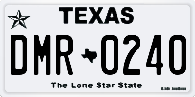 TX license plate DMR0240