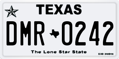 TX license plate DMR0242