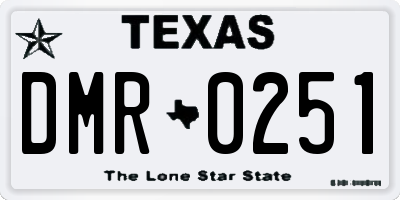 TX license plate DMR0251