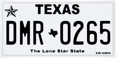 TX license plate DMR0265