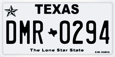TX license plate DMR0294
