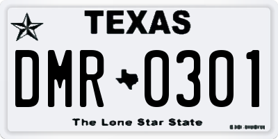 TX license plate DMR0301