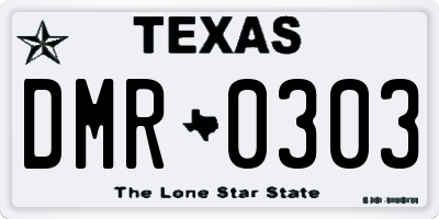 TX license plate DMR0303