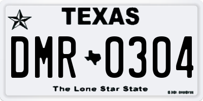 TX license plate DMR0304