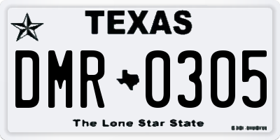 TX license plate DMR0305