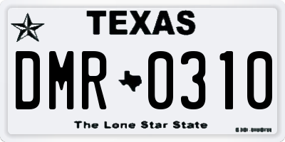 TX license plate DMR0310
