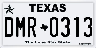 TX license plate DMR0313