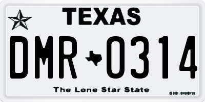 TX license plate DMR0314