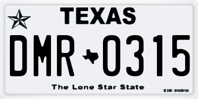TX license plate DMR0315
