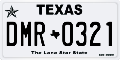TX license plate DMR0321