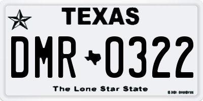TX license plate DMR0322