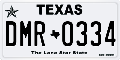 TX license plate DMR0334