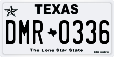 TX license plate DMR0336