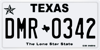 TX license plate DMR0342