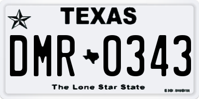 TX license plate DMR0343
